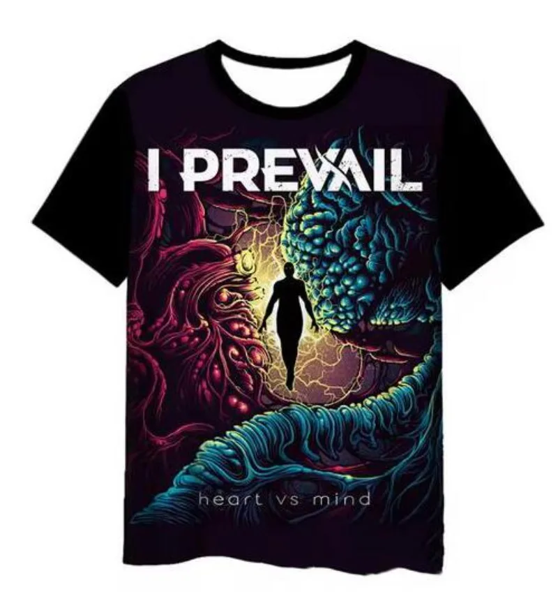 

Summer Vintage I PREVAIL Band 3D Print T Shirt Men Casual Short Sleeve Tops O-Neck Oversized Men's Clothing Punk Streetwear