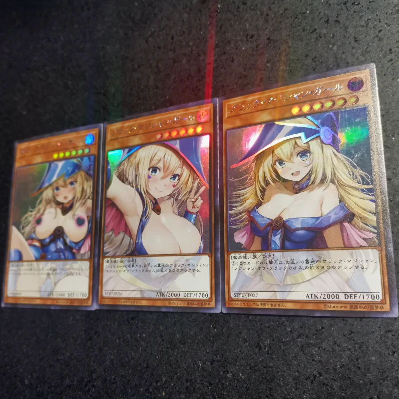 ACG Yugioh Cards Staryume Black Magician Girl Anime Game Characters Collection Color Flash Cards Off Screen Series DIY Toy Gift