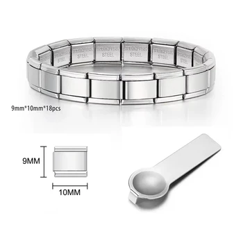 Italian Charm Link for Women Men 9mm Width Silver Gold Color Chain Stainless Steel…
