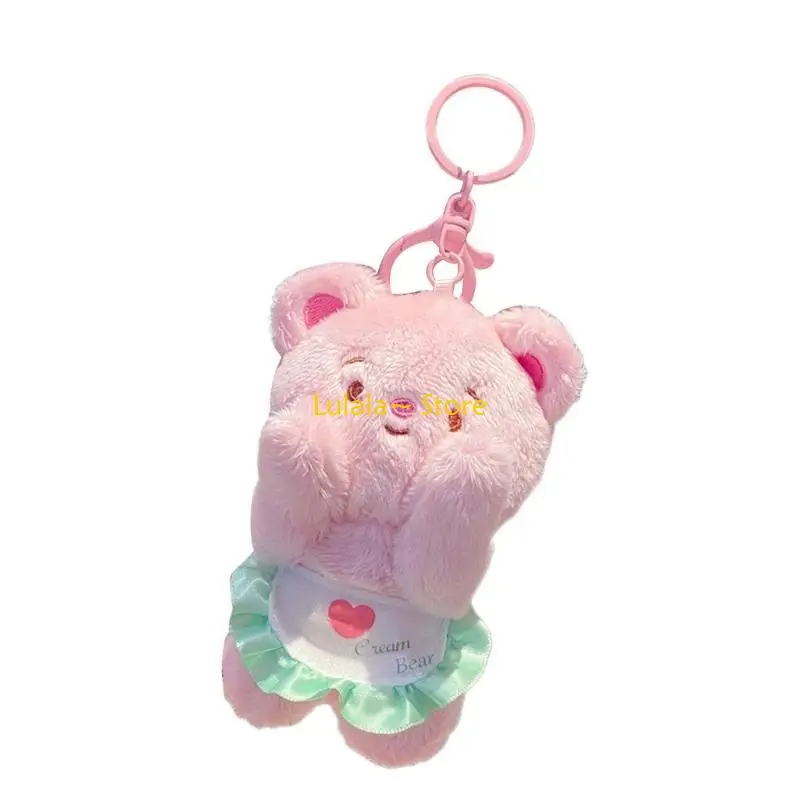 Y4QA Sweet Bear Toy Keychains Funny Bear Sweet Bear Gift for Girlfriend
