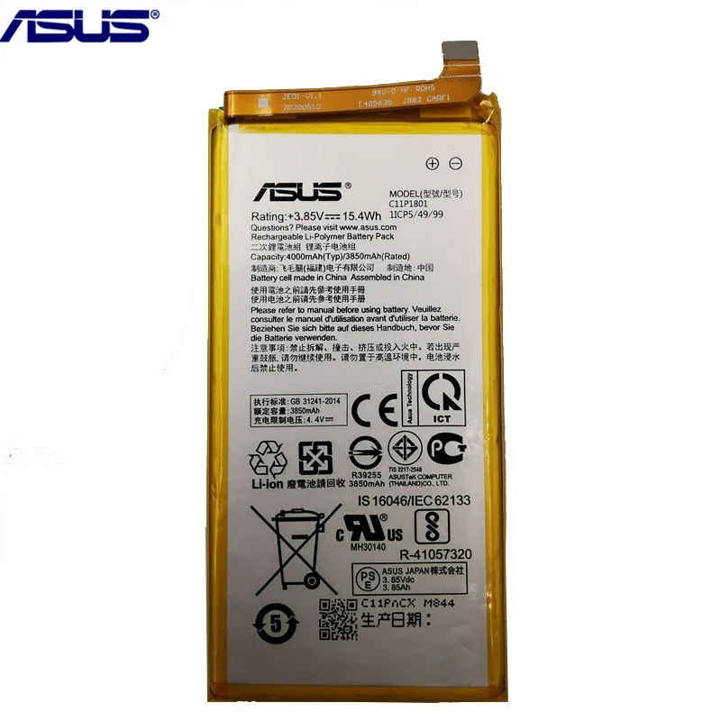 100% Original ASUS High Capacity C11P1801 ZS600KL Z01QD Phone Battery For ASUS ROG 1 Game Phone 4000mAh