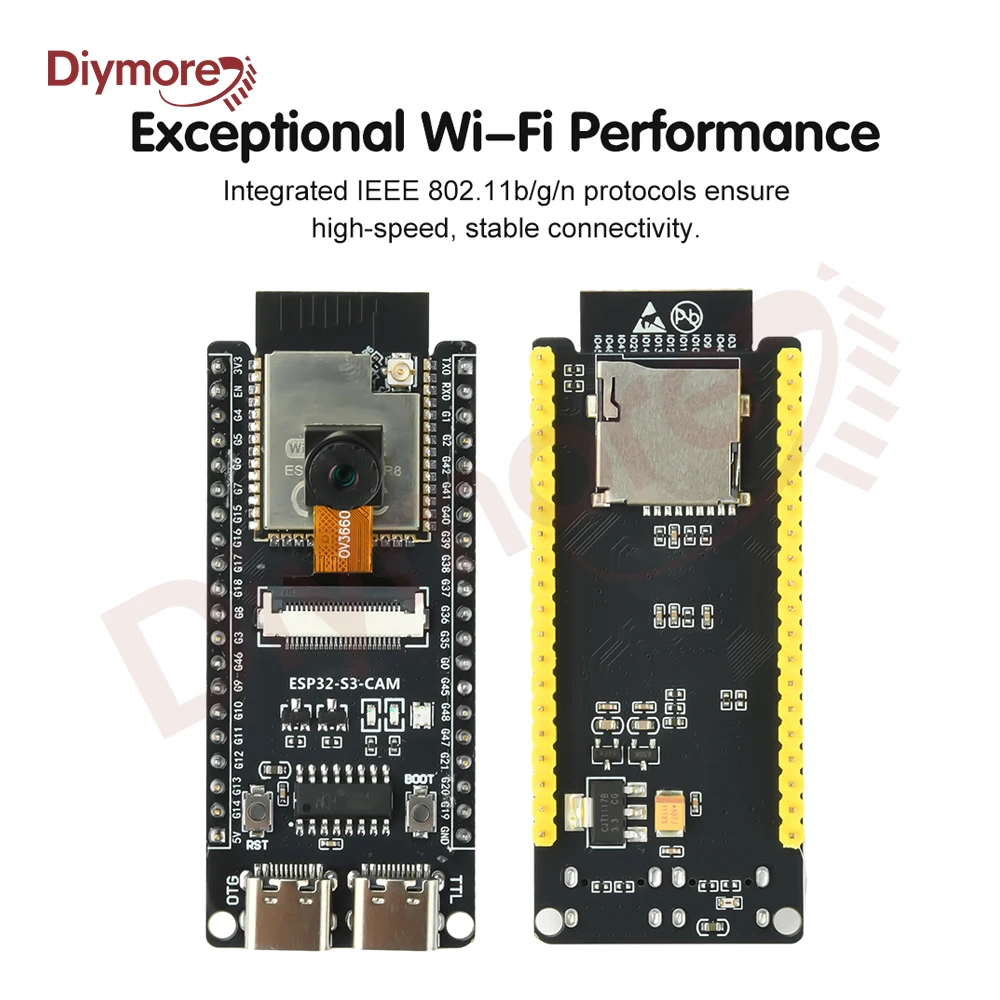 CH340 Dual Type C ESP32-S3-CAM Development Board Wifi BT Core Board With OV3660 Camera Module Onboard ESP32-S3-N16R8 Module