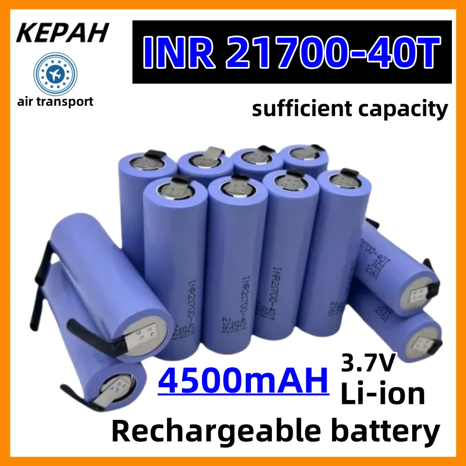 100%NEW 21700 4500mah 45A 40T 3.7V high discharge/capacity Li-ion rechargeable battery 30T high discharge power li-ion+DIY Nicke