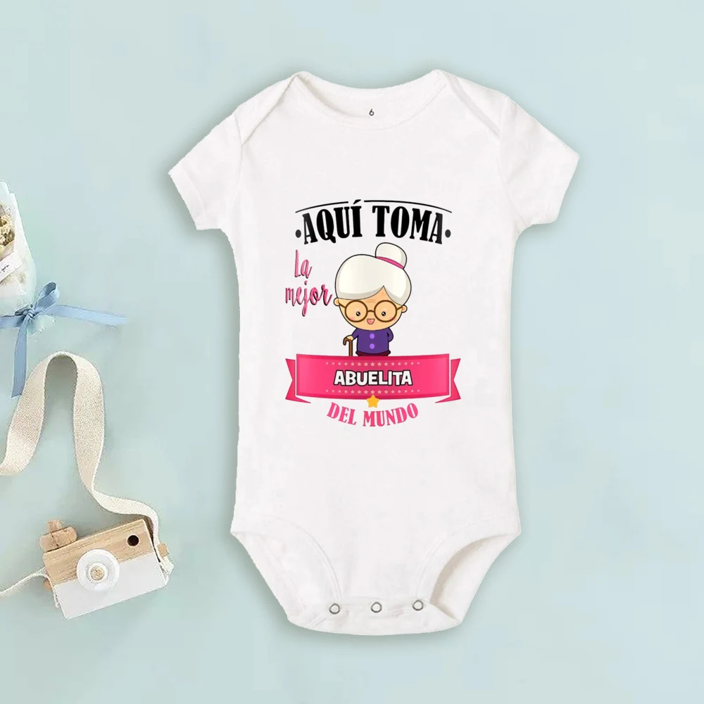 The Best Grandmother In The World Baby Bodysuit Infant Romper Newbron Shower Gift Baby Cute Clothes Toddler Short Sleeve Rompers