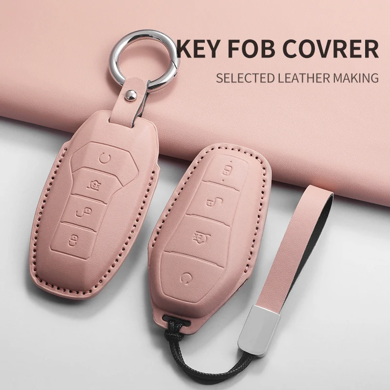

For BYD Qin Plusdmi Atto 3 Han EV Dolphin Remote Control Protect Cover Durable Accessories PU Car Key Case Cover