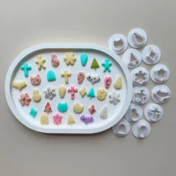 Christmas Halloween Theme Snowman/Bat/Tree Shape Mini Polymer Clay Cutters Clay Cutting Mold For DIY Earrings Jewelry Decoration