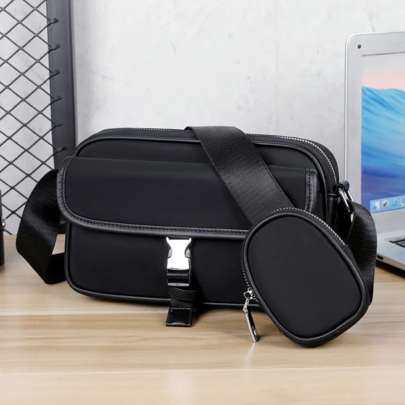 

2 in 1 Crossbody Bag Men Fashion Design Men's Crossbody Bags Luxury Brand Shoulder Messenger Bag Male Nylon Flap Handbag Bolsos