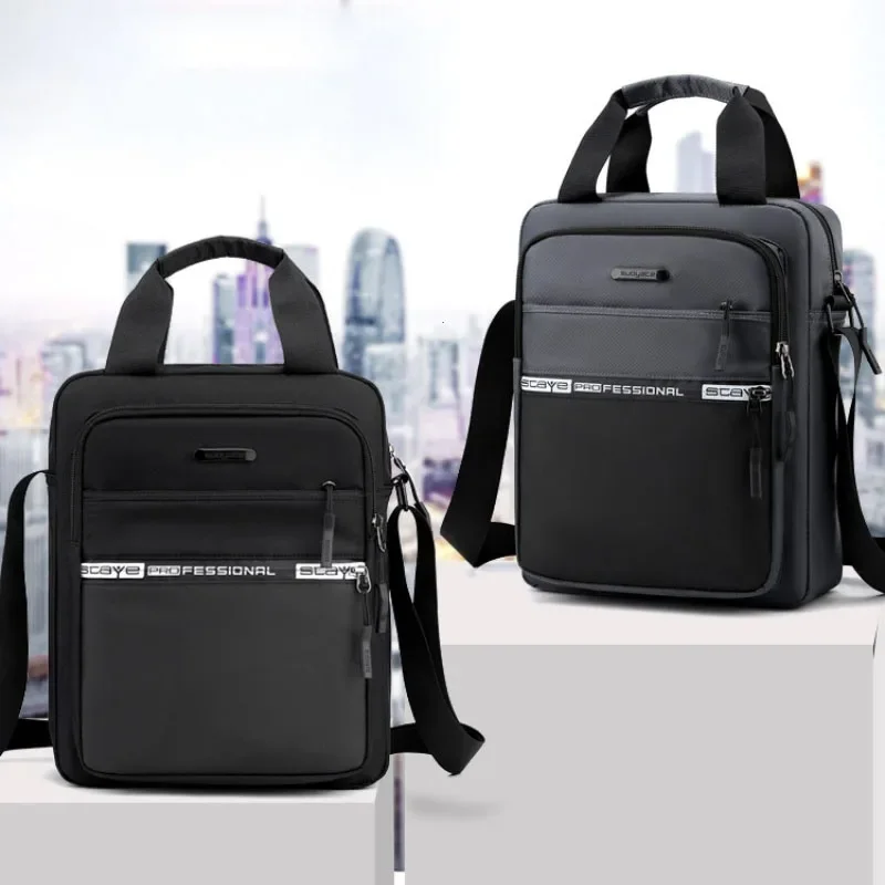

Men's Business Shoulder Bag Fashion Casual Solid Color Large Capacity High Quality Oxford Cloth Waterproof Multifunctional Bag