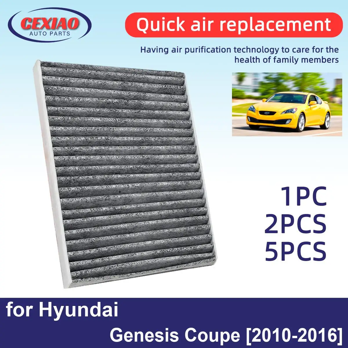 1pc 2pcs  Air Creator Air Conditioner Filter For Hyundai Genesis Coupe 2010-2016 High cost performance CF10709 08790-2E200