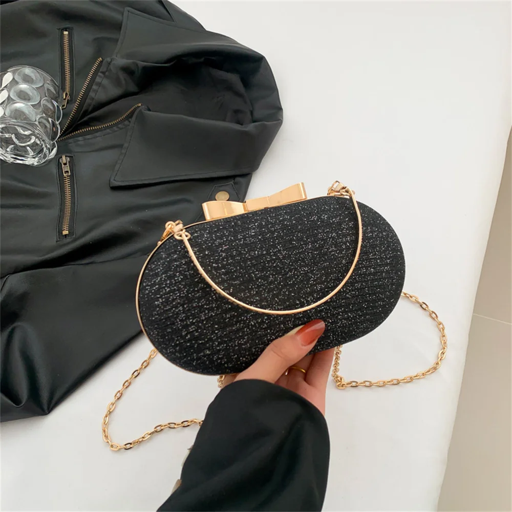 Pleated Evening Handbag Women Top Handle Glitter Day Clutch Ladies Wedding Dinner Dressed Clip Bag Diamond Party Purse New