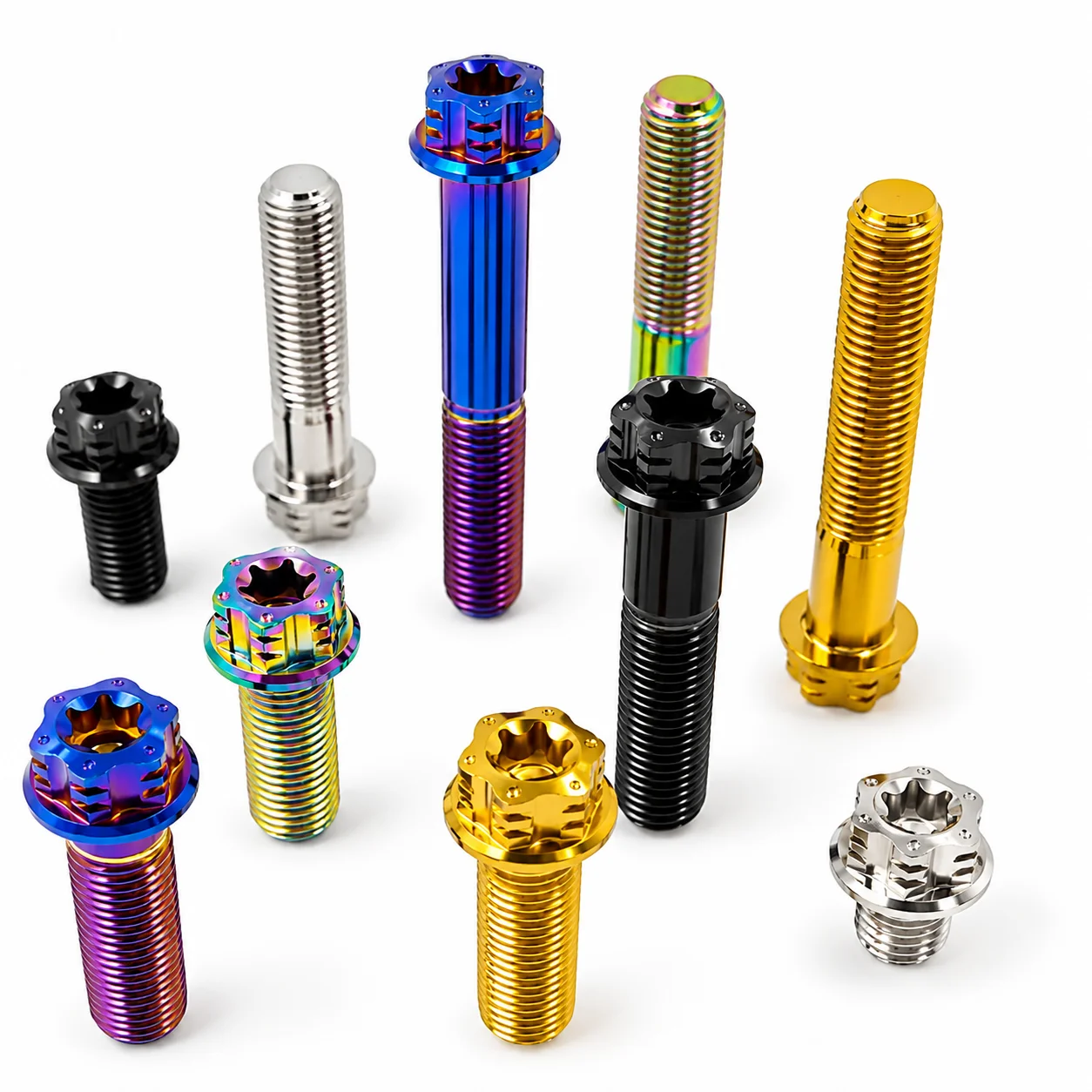 M5 M6 M8 Titanium Torx Flange Bolts TC4 Motorcycle Fairing Screws CNC Racing Fasteners Burn Blue Colorful Gold Black Silver
