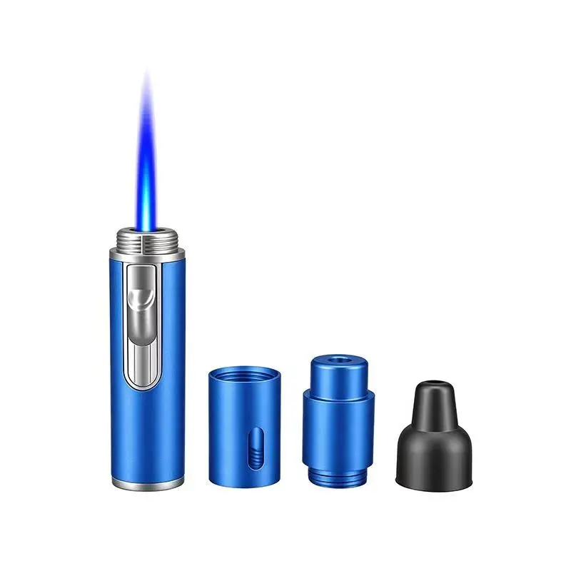 

Metal Direct Long Pen Spray Blue Flame Igniter Aromatherapy Lighter Portable LoopInflatable Lighter Cigarette Accessories
