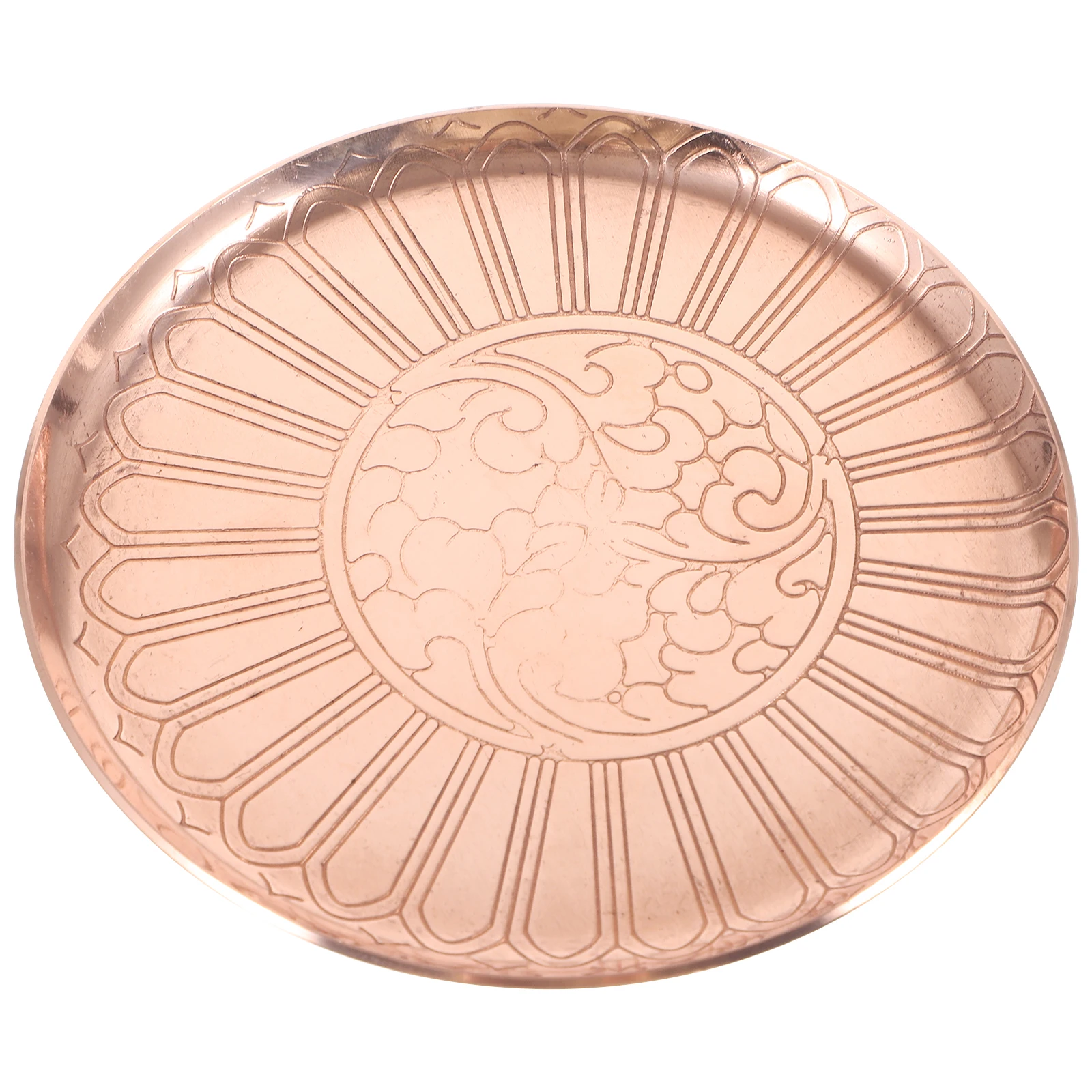 

Copper Wealth Plate Bowl Fruit Tray Small Treasure Basin Temple Offering Altar Supply Decorative Home Use