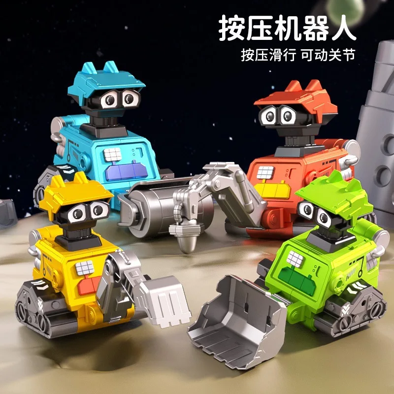 Press to Exercise Simulation Engineering Vehicle Robot Model Inertia Toy Vehicle Excavator