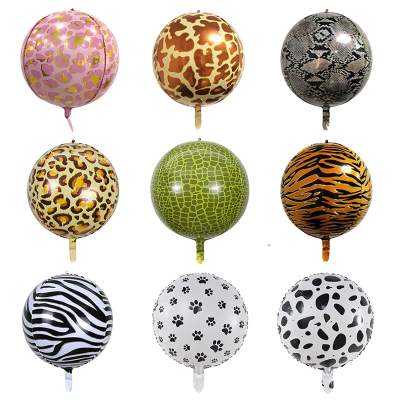 

18/22inch Tiger Giraffe Zebra Leopard Cow Print Safari Animal Foil Balloon Helium Globos Kids Jungle Baby Shower Birthday Decor