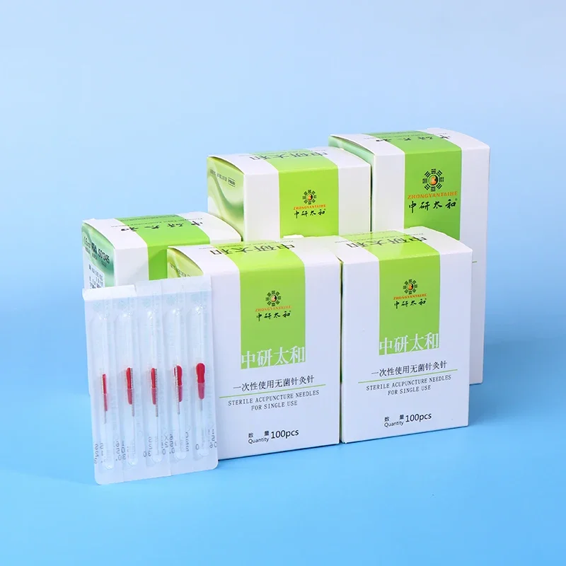 100pcs Disposable Acupuncture Needle Stainless Steel With Individual Tube Cannula Sterile 1 Needle With 1 Guide Tube