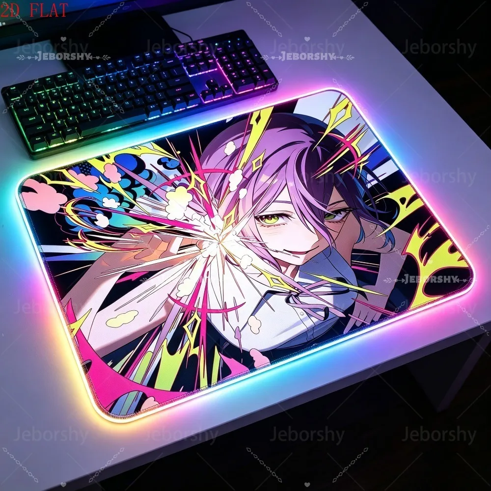 Colorful RGB Gaming Mouse Pad with Anime Girl Print - Ultra Smooth, Durable & Anti-slip, Ideal for PC Gamers