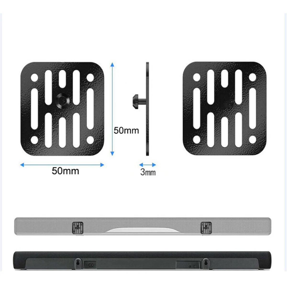 B49CSoundBar Wall Mount Brackets for Yamaha SR-C20A YAS-207 YAS-209 YAS-108 YAS-109 Soundbar for Sony HT-G700 Speaker