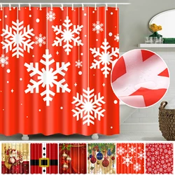 Shower Curtain Bathroom Curtains Christmas Printed Design Bath Curtains for Bathroom Decor with Hooks for Bathtub Decoration