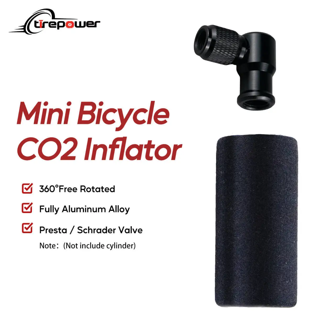 

CO2 Pump For Bicycle Schrader Presta Adapter Bike Pump Inflator Aluminum alloy Tire Tube Mini Hand Pump NO CO2 Cartridge