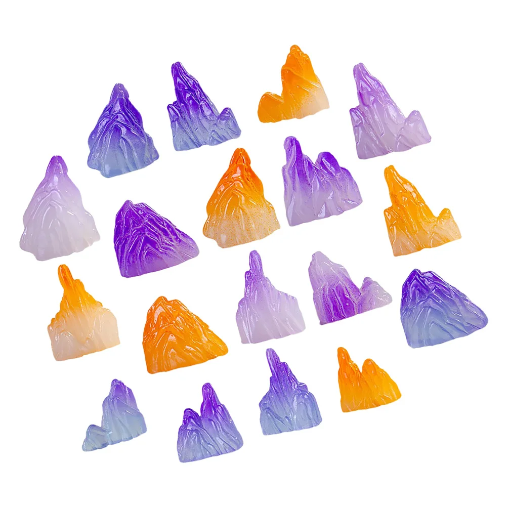 

18pcs Micro Landscape Mountain Decor Glow In The Dark Miniature Rockery Figures For Fairy Garden Bonsai Fish Tank Home Decor