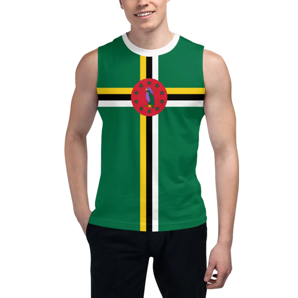 Sleeveless T-shirt Dominica Flag 3D Men's Boys Tshirt Gyms Tank Tops Fitness Joggers Basketball Training Vest