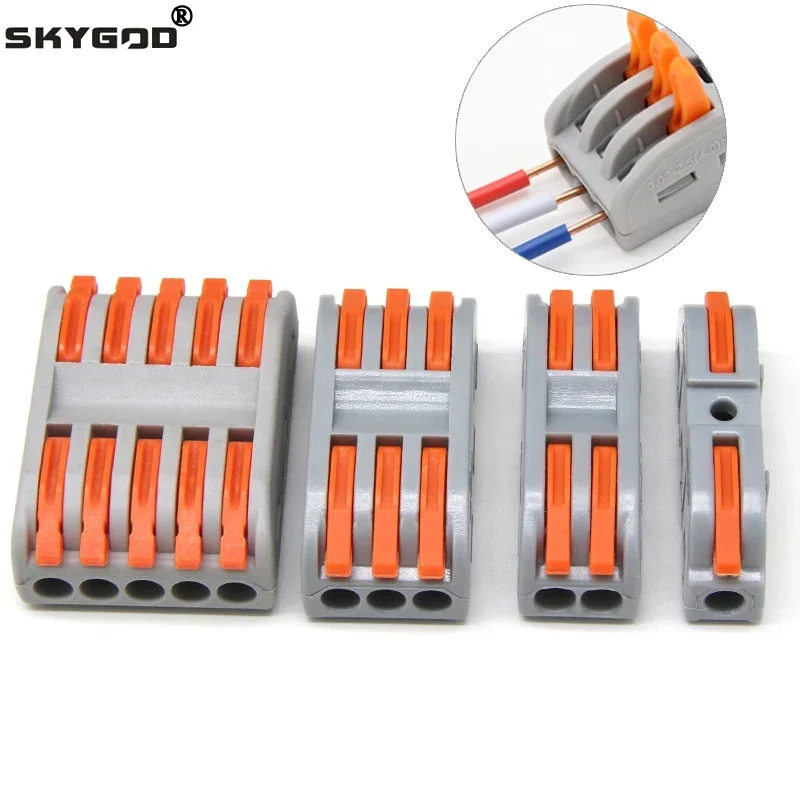 10/30/50/100pcs Push-in Electrical Wire Connector Terminal Block Universal Fast Wiring Cable Connectors For Cable Connection