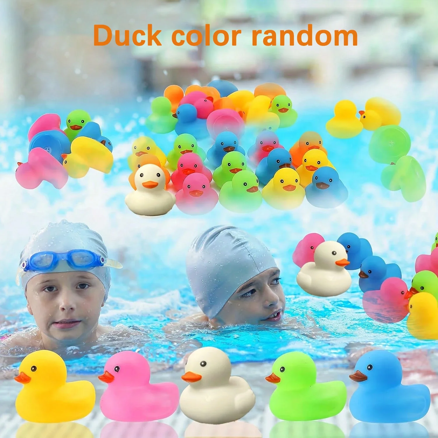 Mini Rubber Ducks Bath Toy for Kids And Toddlers Multicolor Bathtub Little Duckies for Baby Shower Pool Activity Christmas Gifts