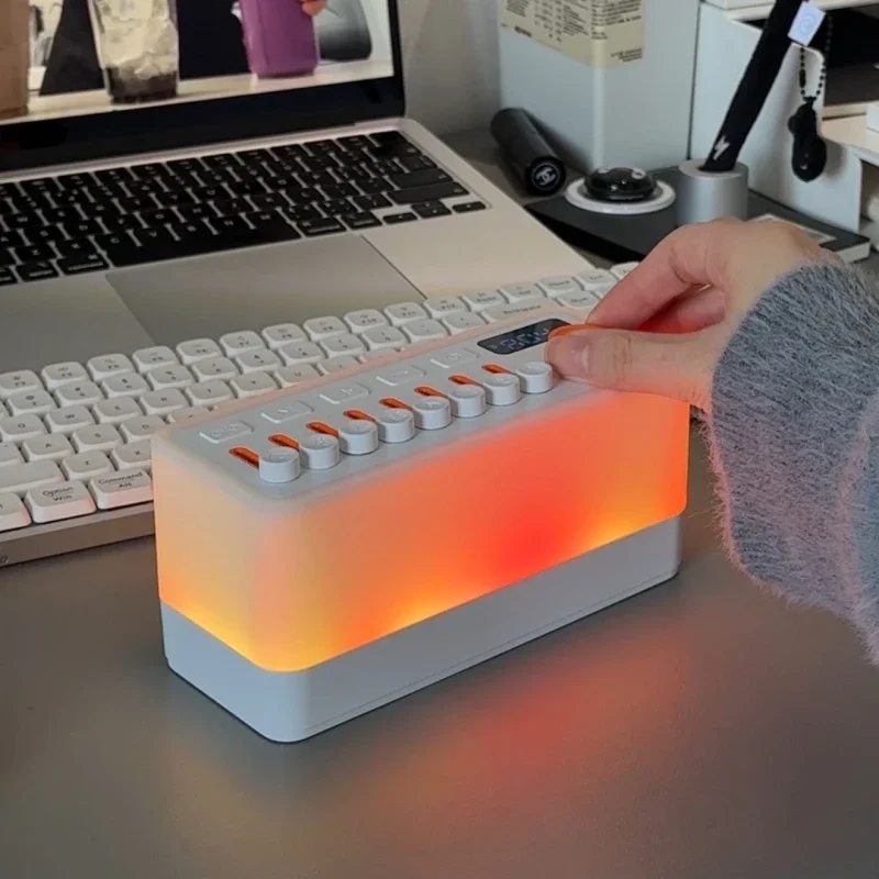 

Portable multifunctional Bluetooth speaker with 8 types of natural white noise to help sleep bedside atmosphere night light