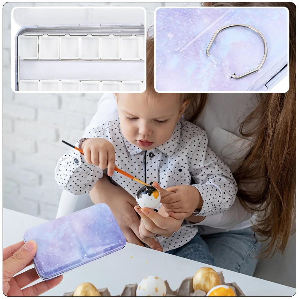 

Watercolor Pigment Box Portable Color Mixing Plate For Artist Student Durable Empty Paint Pan Case Art Drawing Tool Diy