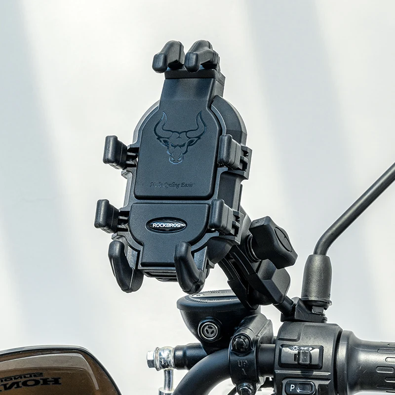 ROCKBROS – support de téléphone rotatif et réglable en aluminium pour moto électrique, antidérapant