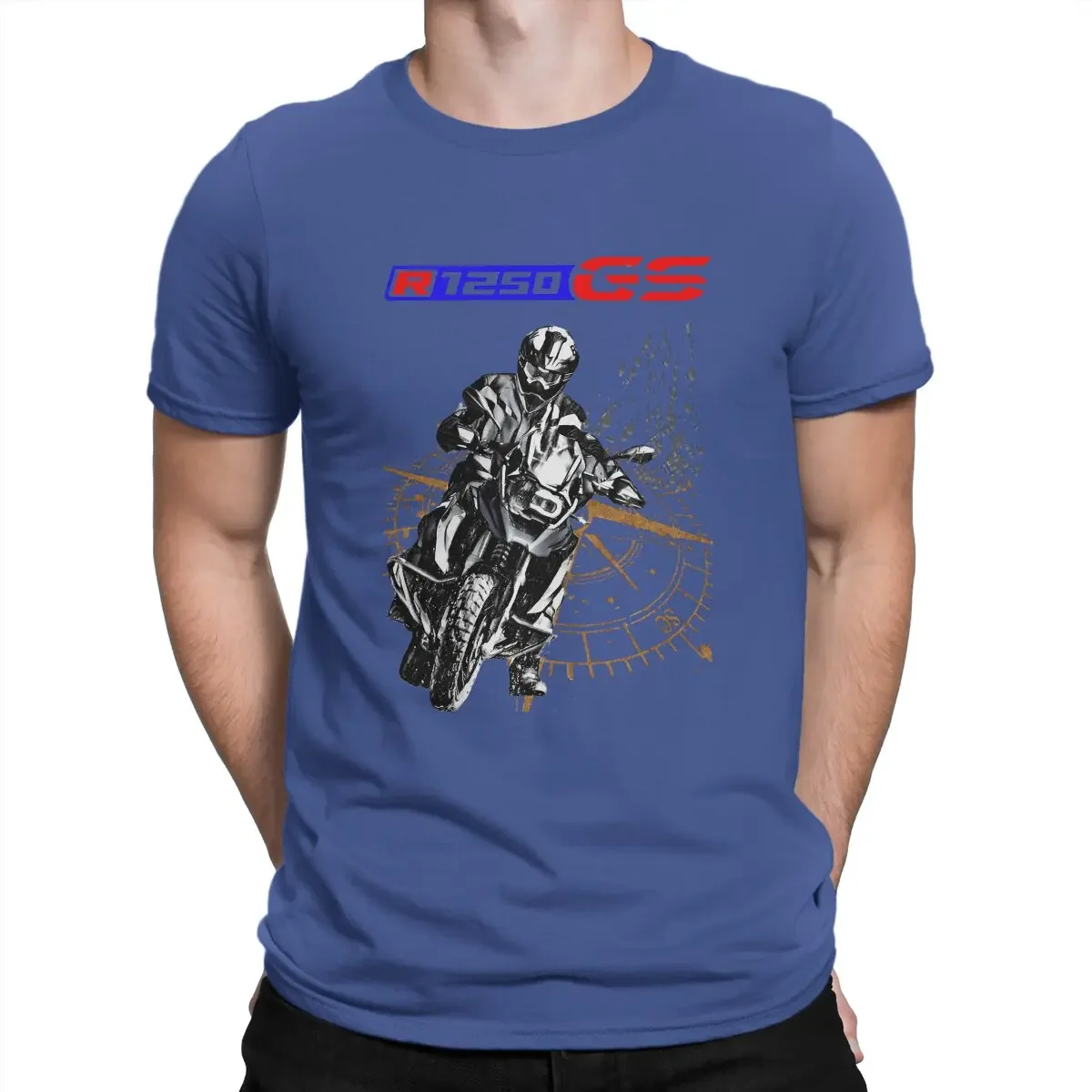 2024heavyweight R1250 GS T Shirts Men Pure Cotton Awesome T-Shirt Crew Neck Motorcycles Moto Tees Short Sleeve Clothes Unique