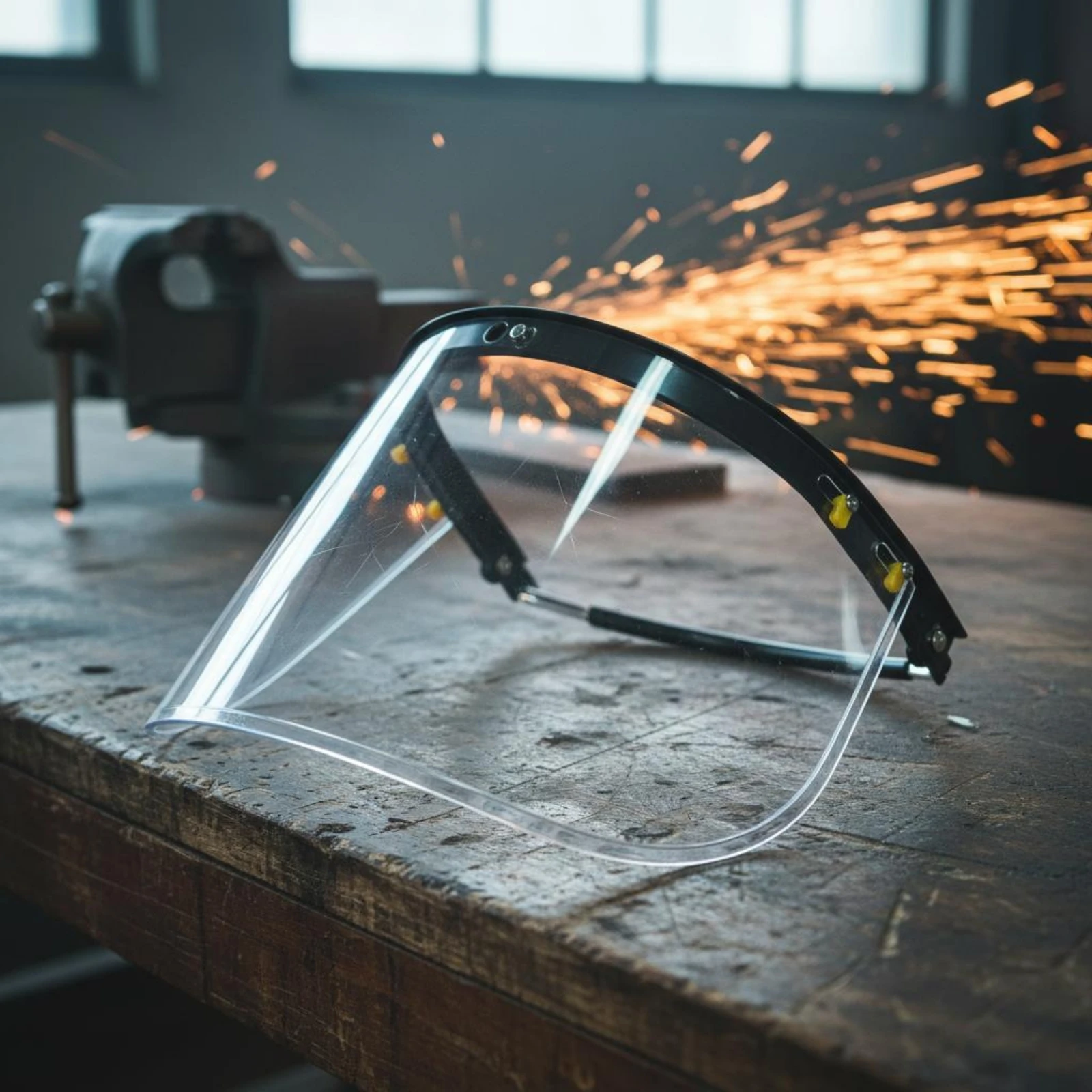 

Full Face Protection Helmet Anti-Spray Hard Hat with Face Guard Safety Helmet with Visor Pristine Crystal Clear View