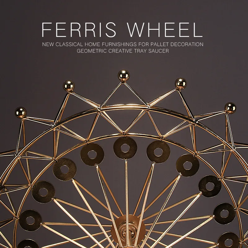 Ferris Wheel Metal Electroplating Home Decoration Ornament, Creative Wedding Prop Ornament