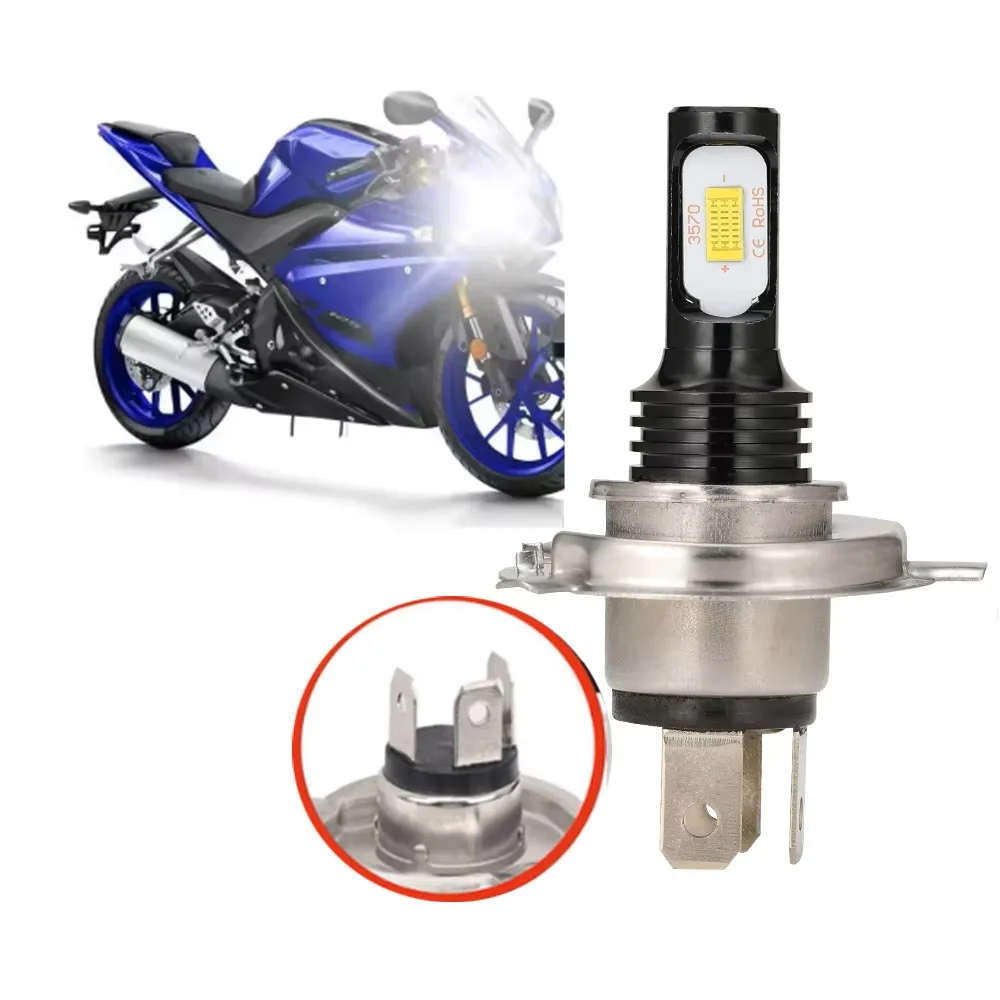 1Pcs LED Motorcycle H4 H7 Headlight Bulb CSP Car Motorcycle H4 9003 HB2 LED Hi/Lo High And Low Beam Motorbike Headlamp 12V 24V