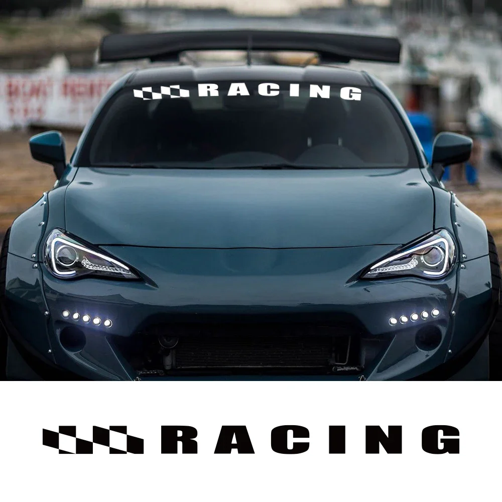 Adesivo per Auto Stile Bandiera da Corsa, Decalcomania Personalizzata in Vinile per Carrozzeria, Parabrezza e Finestrini, Accessori Decorativi per Tuning Auto
