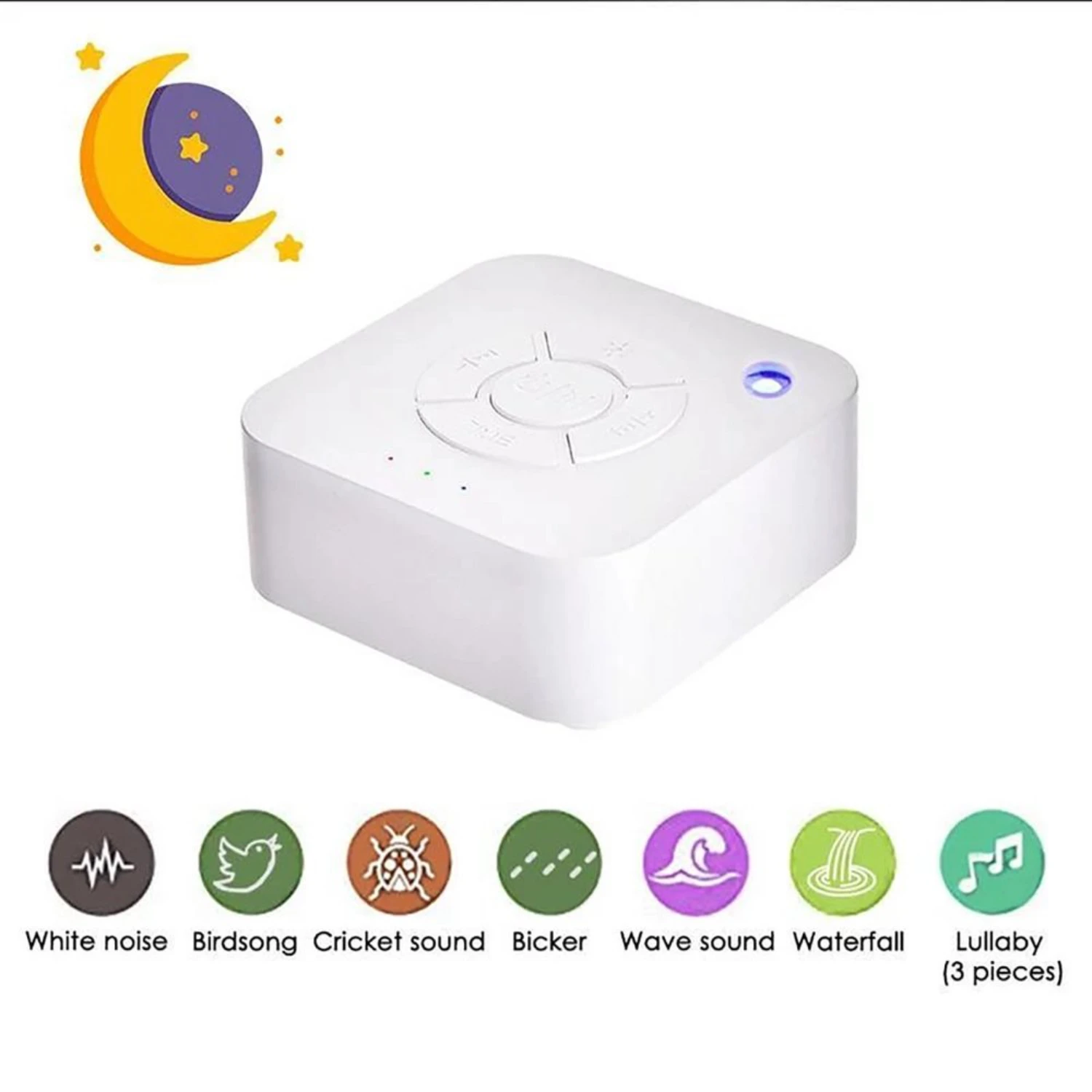 White Noise Machine Baby Sleep Sound Machine with 9 Sounds for Kids