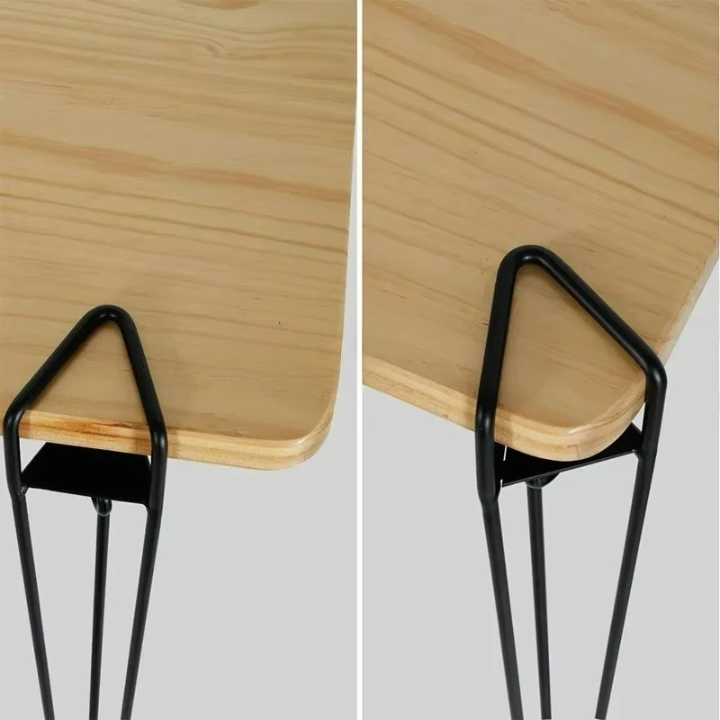 4pcs/set of Household Portable Detachable DIY Black Metal Table Stand Simple Dining Table Without Drilling Support Fee
