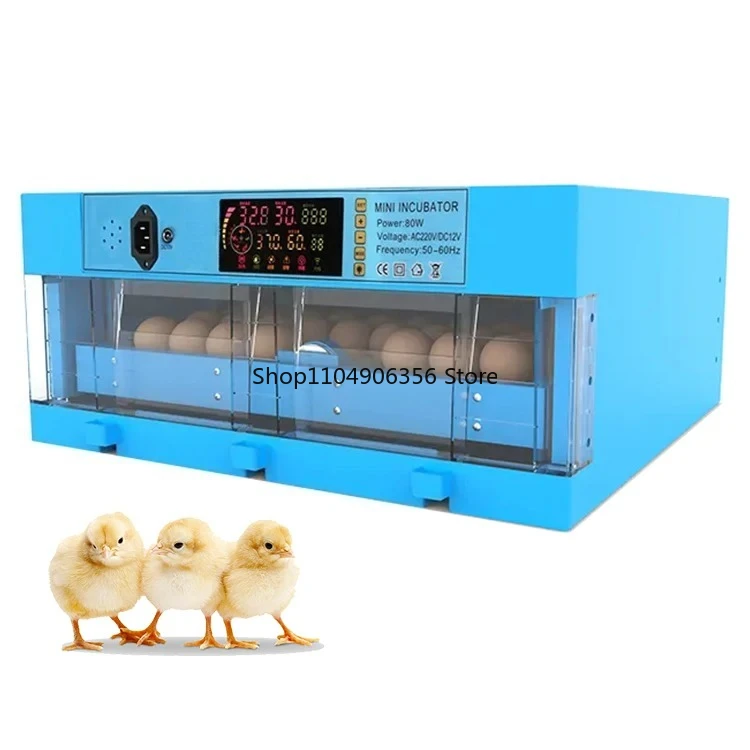 for 64-Egg Dual-Power Automatic Dual Power Poultry Egg Blue Incubator Chicken Duck Goose Quail Egg Hatching Machine