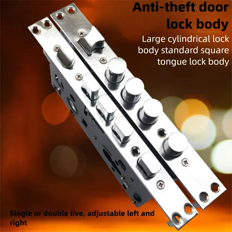 Replacement Lock Body for Old-Style Security Doors - Single/Double Live, Universal Thickened Lock Block with Round/Square Head