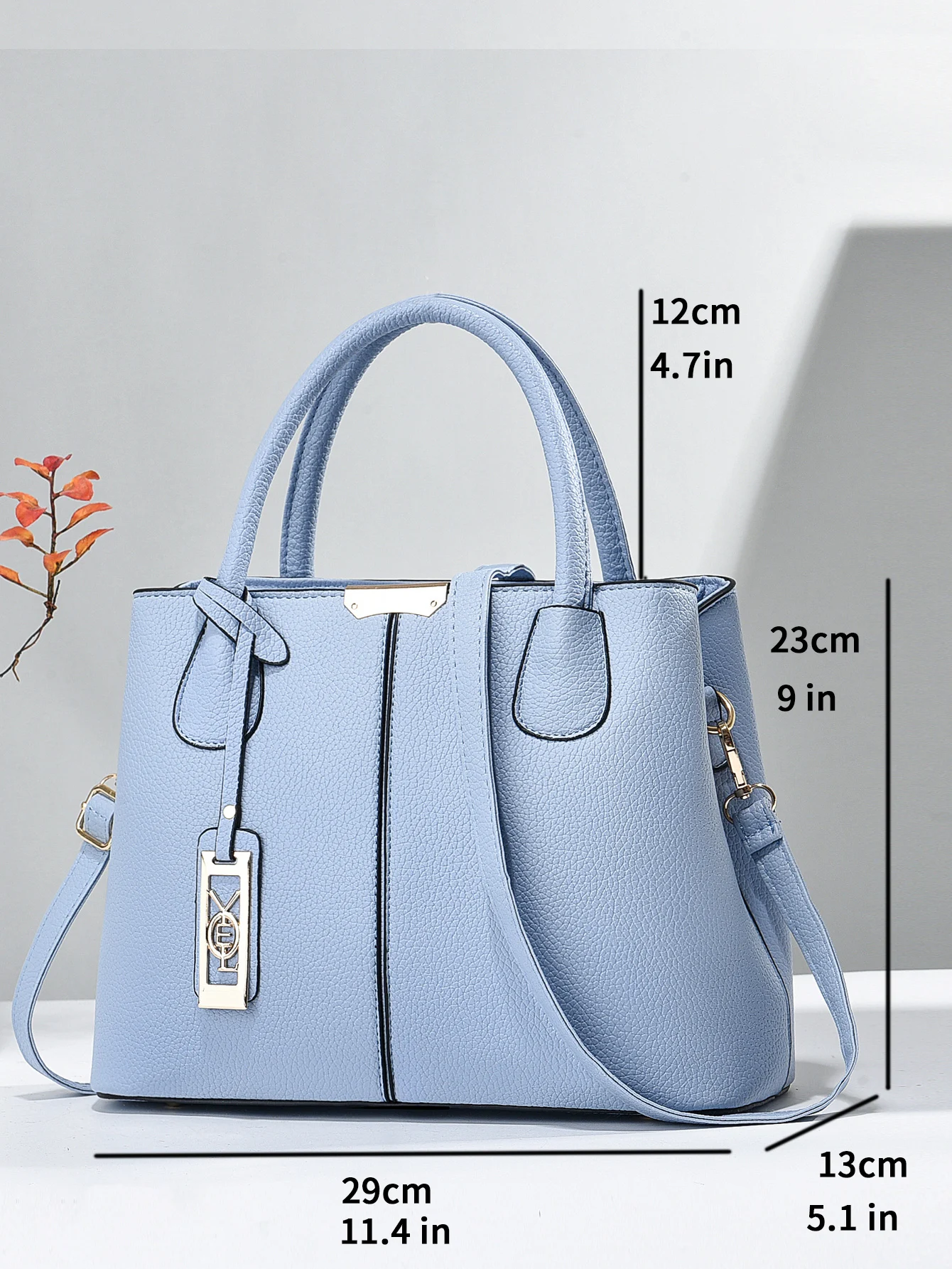 Fashion Faux Leather Tote Bag, Elegant Textured Large Capacity Shoulder Hand Bag For Ladies