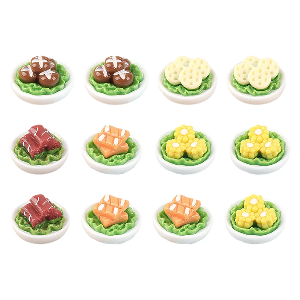 12 ชิ้น โมเดลผักจิ๋ว น้ำหนักเบา ไม่แตกง่าย ของตกแต่งบ้านจิ๋ว อาหารจิ๋ว โมเดลอาหารจิ๋ว