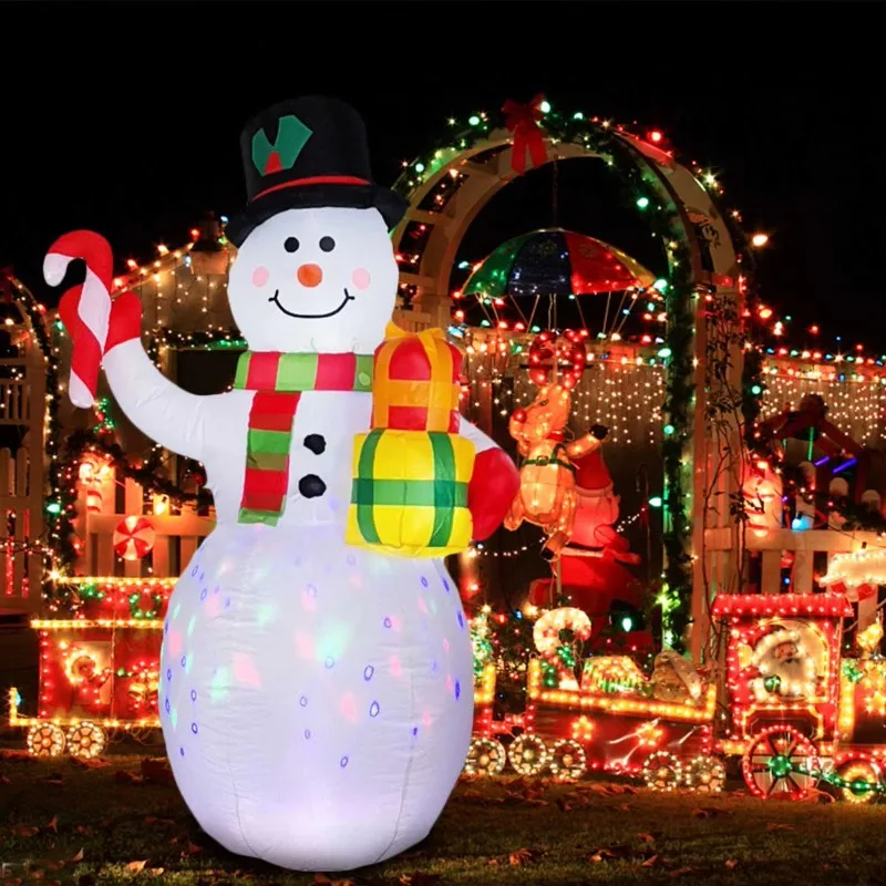 

Inflatable Christmas Snowman With Build-in Led Light Lighted Blow up Snowman Outdoor Yard Lawn Garden for Xmas Party Decoration