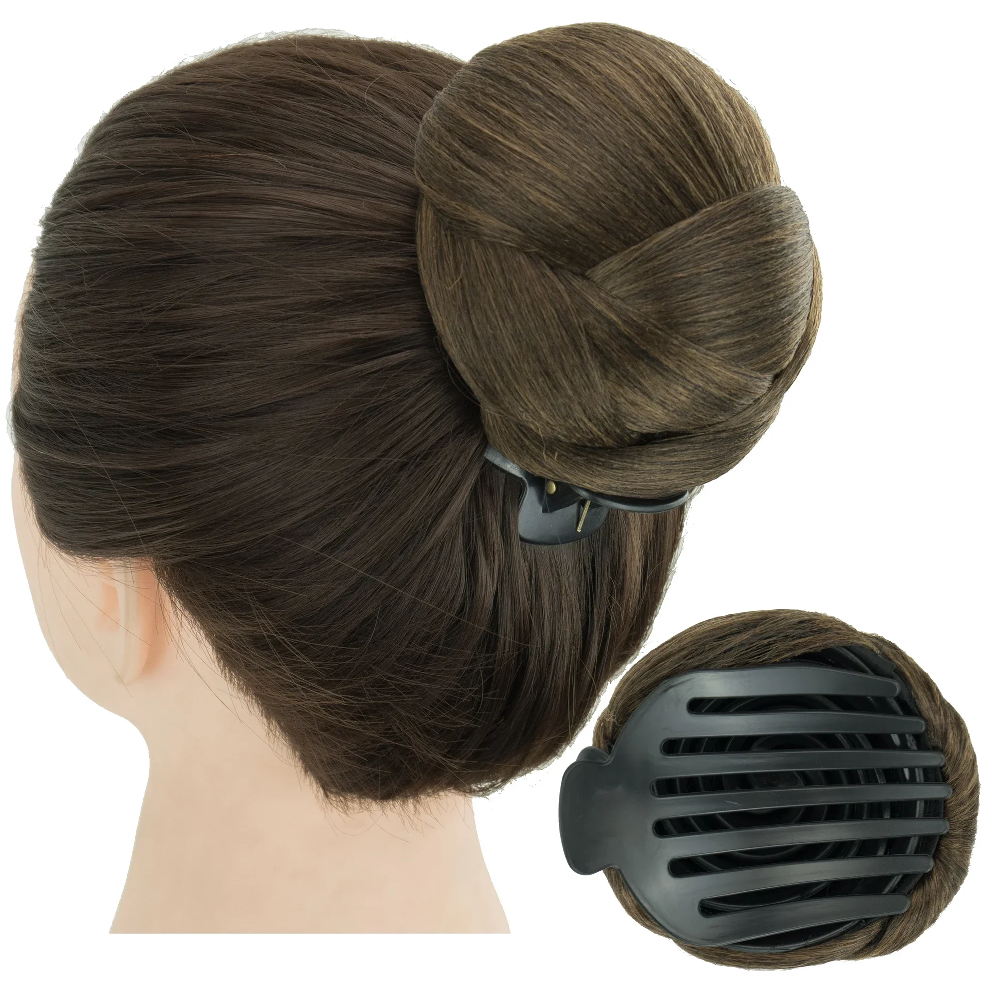 Cabelo Sintético Chignon Trançado, Rosquinhas De Cabelo, Scrunchie Garra, Pão De Cabelo Falso, Clip Updo, Dançarino, Dropship Fornecedores