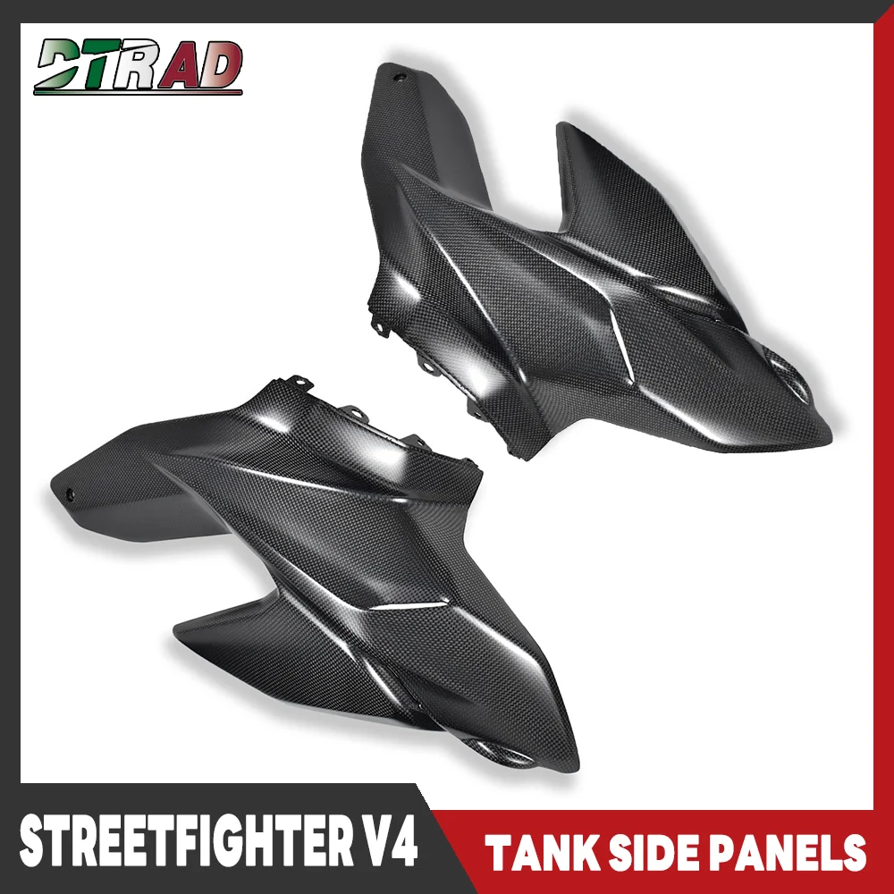 

New For DUCATI Streetfighter V4 V4S SP2 2023 2024 Carbon Fiber Fuel Tank Side Panels Body Fairing Kits Motorcycle Modified Parts