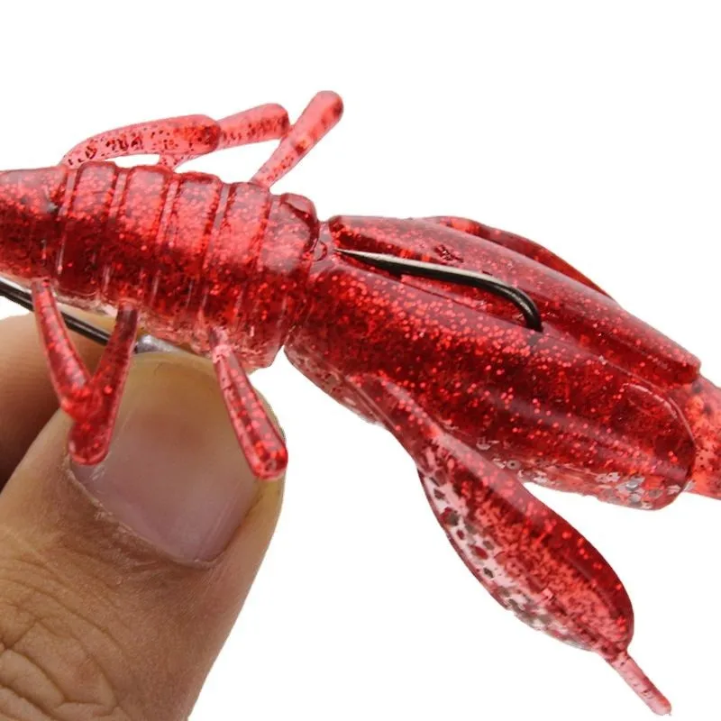 Angelköder, zweifarbig, Alien-Garnelen, weicher Köder, Wurm, einzelner Sichelschwanz, Kunstköder, 10 cm/10,5 g, Lot, 4 Stück, Ausverkauf – Detail 1