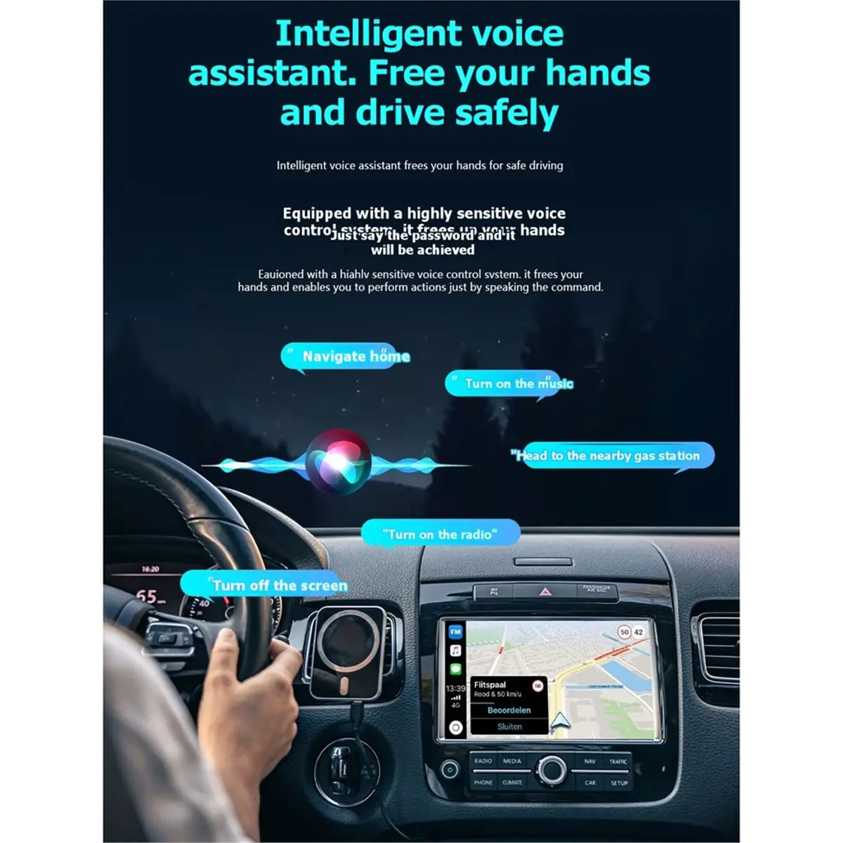 Смарт-бокс Salego Upgrade 4-в-1: адаптер CarPlay/Android Auto/AirPlay/Miracast/Mirror Link с ИИ, USB, Plug and Play, автоматическое подключение, версия C
