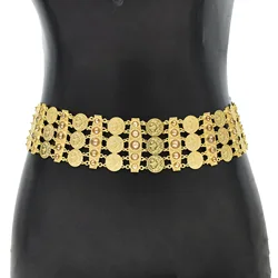 Ethnic Tribal Indian Arabian Waist Chain Golden Coin Pearl  Statement Belt Thai Turkish Afghan Belly Dance Costume Body Jewelry