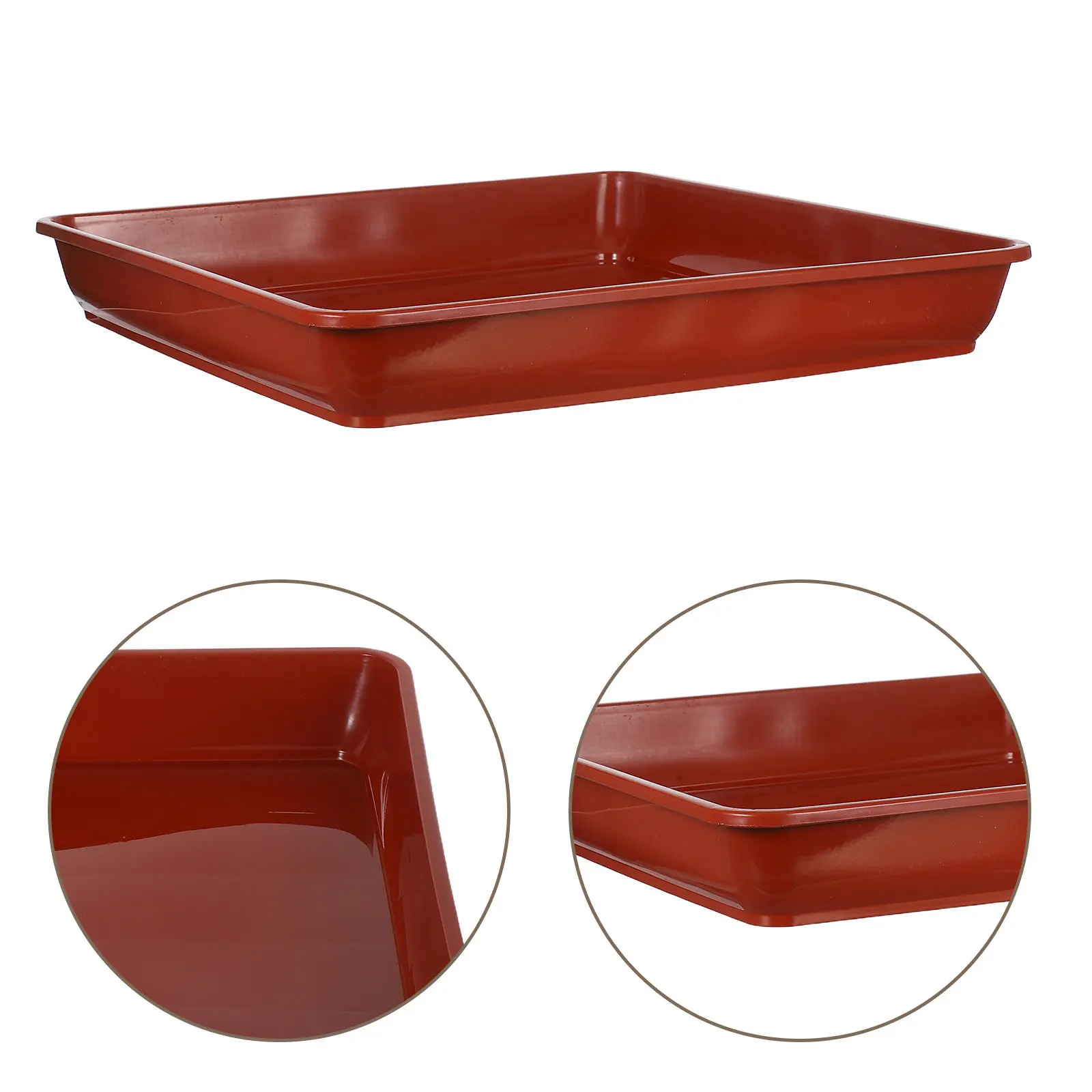 Square Plant Tray 2 Pack Thickened Water Catcher Drainage Saucer for Bonsai Pots Indoor Outdoor Garden
