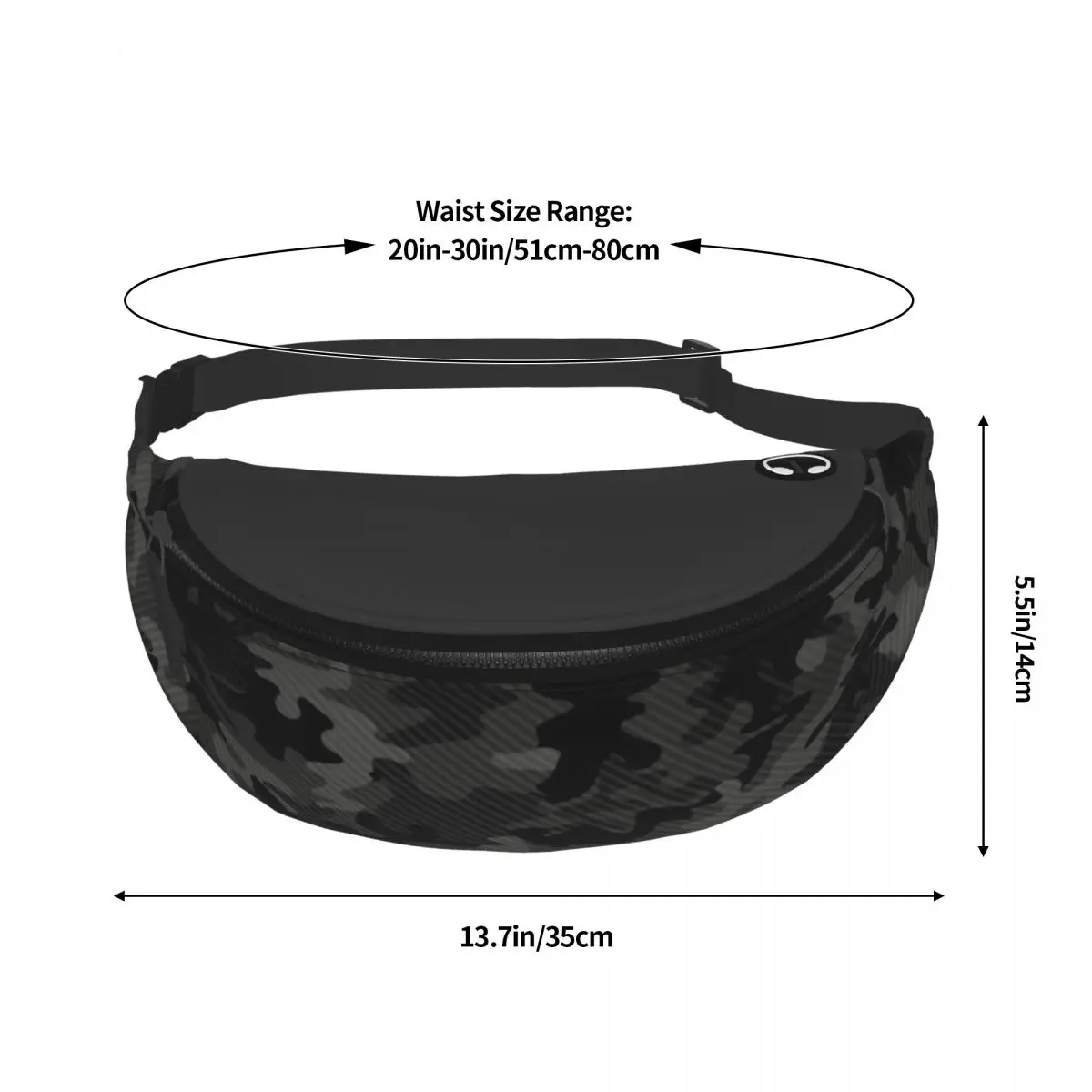 Custom Carbon Camo Fanny Pack Women Fashion Army Military Camouflage Crossbody Waist Bag for Travel Cycling Phone Money Pouch